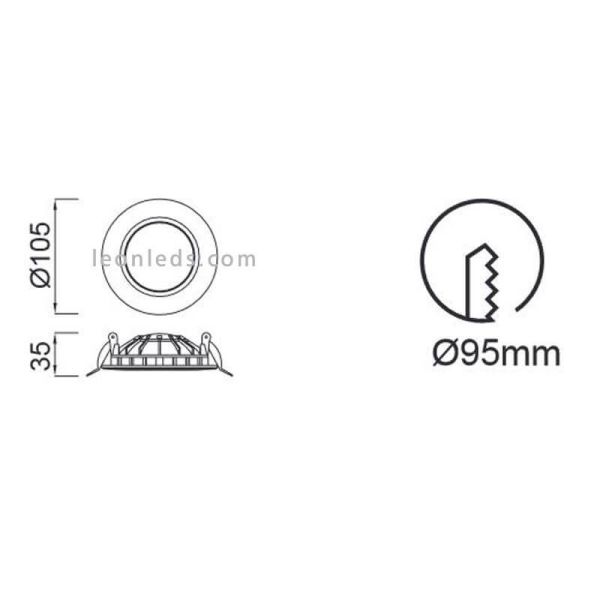 Downlight LED rond Cabrera 6W tamaño...