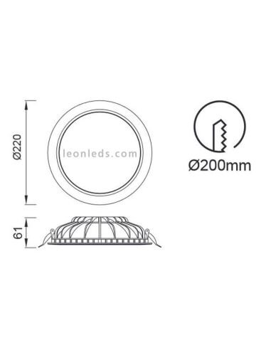 Downlight LED Tamanho redondo grande...