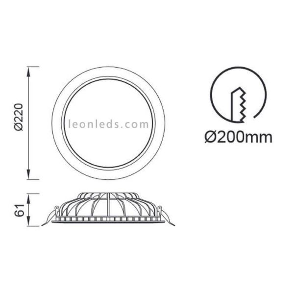 Downlight LED Tamanho redondo grande...