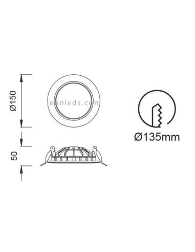 Downlight LED blanc circulaire taille...