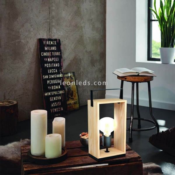 Candeeiro de mesa vintage Famborough de 1 luz Eglo Iluminación