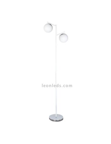 Lámpara de pie con bolas de cristal La Habana Fabrilamp blanco - LeonLeds Iluminación