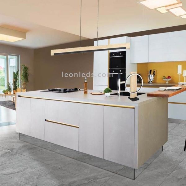 Plafonnier LED en bois dimmable Camacho Eglo Iluminación