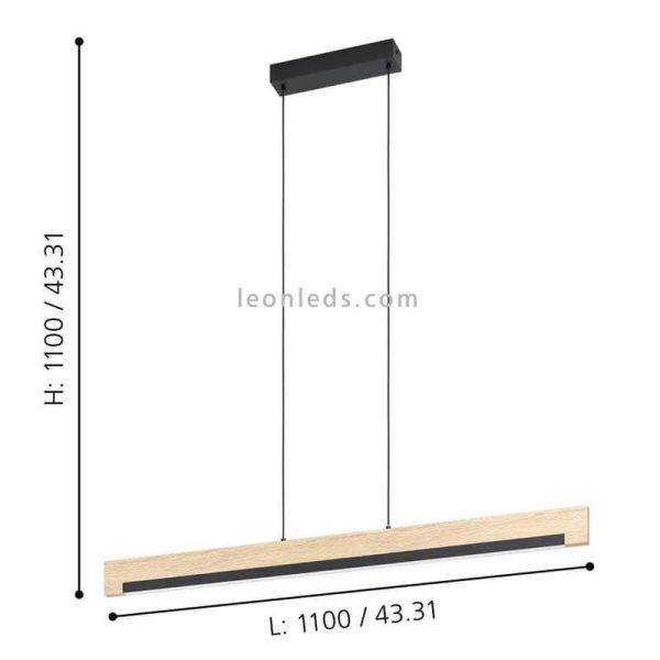 Lampe de plafond LED en bois dimmable...