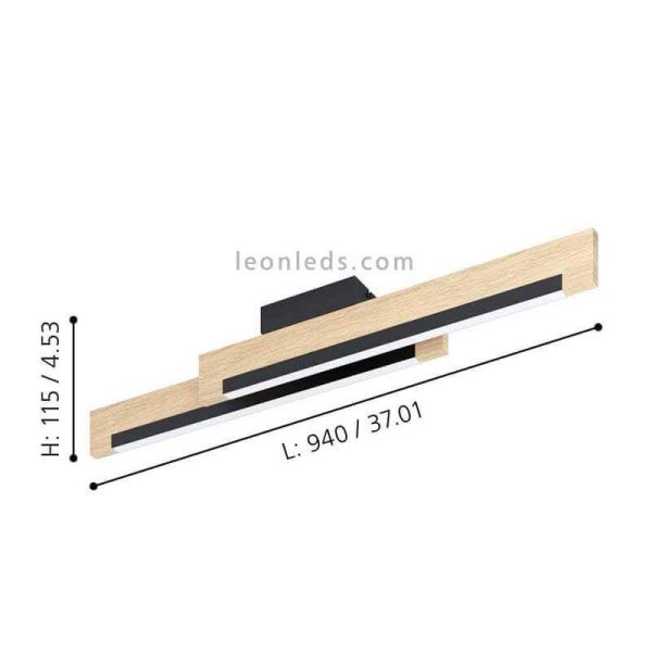 Minimalista Camacho teto de madeira LED luz de teto dimensões Eglo