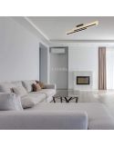 Plafón LED de techo Camacho minimalista de madera Eglo Iluminación