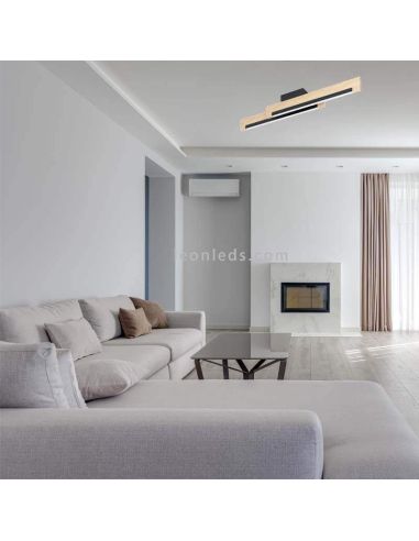 Plafón LED de techo Camacho minimalista de madera Eglo Iluminación