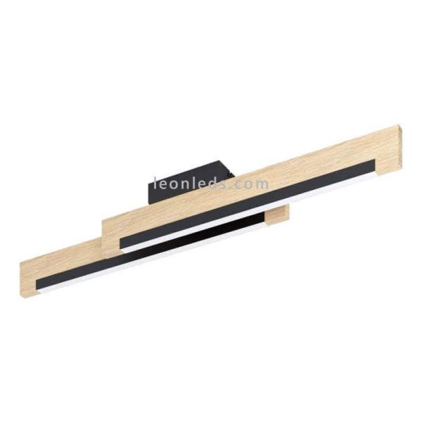 Plafón LED de techo Camacho minimalista de madera