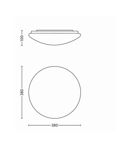 Dimensões da luminária de teto LED 24W Camurça Philips | leonleds