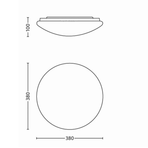Dimensiones de Plafón de techo LED 24W Suede Philips | LeonLeds