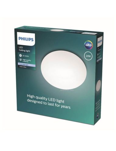 Plafón de techo LED 24W Suede Philips para techo interior | LeonLeds