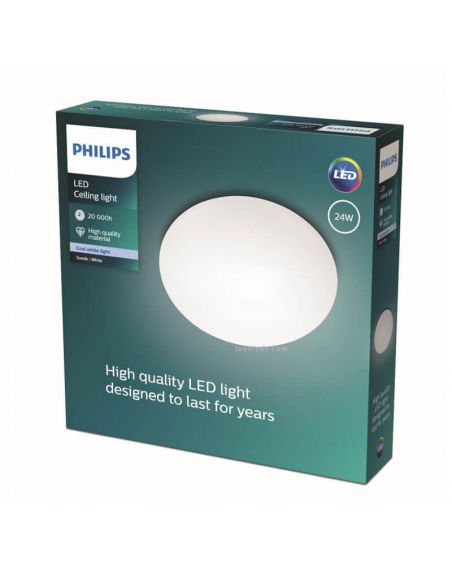 Plafón de techo LED 24W Suede Philips para techo interior | LeonLeds