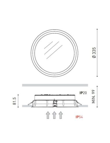 Medições do downlight Arkoslight Deep Maxi 15W IP54 | leonleds