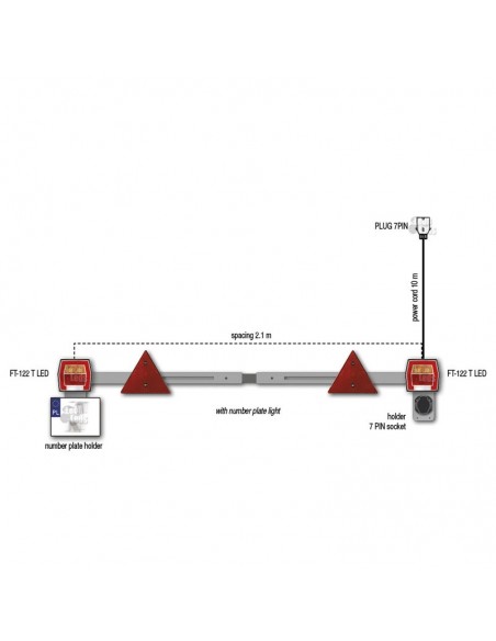 Kit piloto FT-122T com refletores e cabo