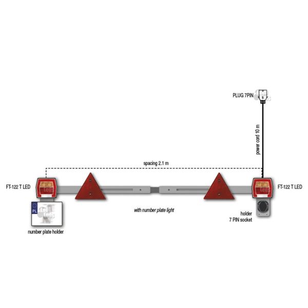 Kit pilote FT-122T avec réflecteurs et câble