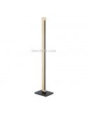 Lampadaire LED orientable Camacho en acier et bois