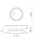 Dibujo dimensional del downlight LED Deep 3 22W IP43 de Arkoslight | Leonleds