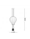 Dimensions Plafonnier montgolfière Dream Big SP1 Ideal Lux | leonleds