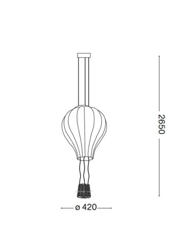 Dimensões Dream Big SP1 luminária de teto balão de ar quente Ideal Lux | leonleds