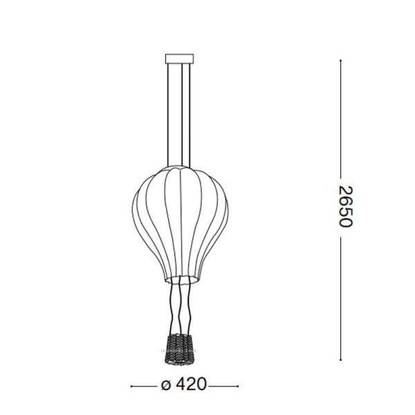 Dimensions Plafonnier montgolfière Dream Big SP1 Ideal Lux | leonleds