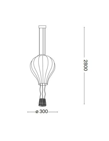 Dimensiones Lámpara de techo globo aerostático Dream Big SP1 Ideal Lux | LeonLeds