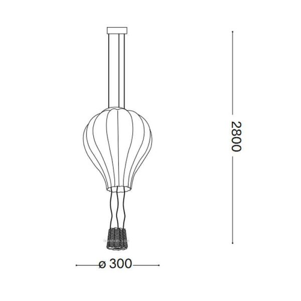 Dimensiones Lámpara de techo globo aerostático Dream Big SP1 Ideal Lux | LeonLeds
