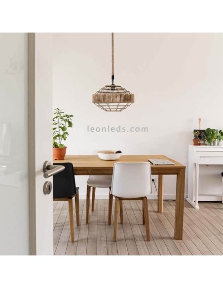 Plafonnier Rustica Corde et Métal Jute Fabrilamp