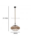 Dimensions du plafonnier Rustica Rope et Metal Jute