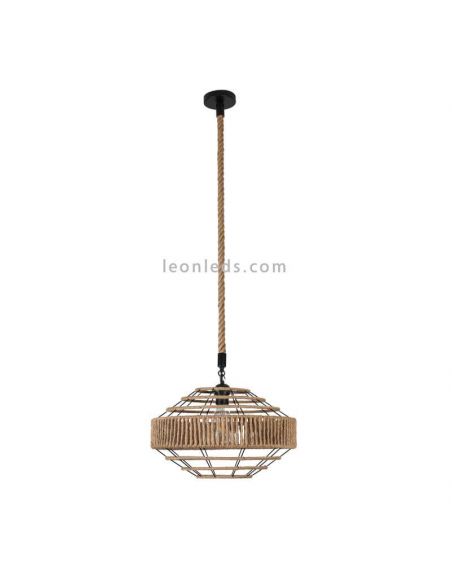 Luminária de teto Rustica Corda e Juta Metálica