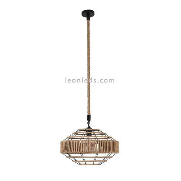 Lámpara de techo Rustica Cuerda y Metal Yute
