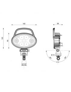 Faro LED Ovalado con asa e interruptor 2000Lm Granalu D14558 | LeonLeds 2