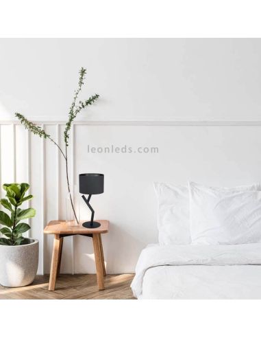 Candeeiro de mesa moderno preto Balnario 1xE27 Leónleds Iluminación