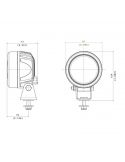 Dimensiones Faro LED redondo 2000Lm ABL 29W Bobcat D14855 | LeonLeds