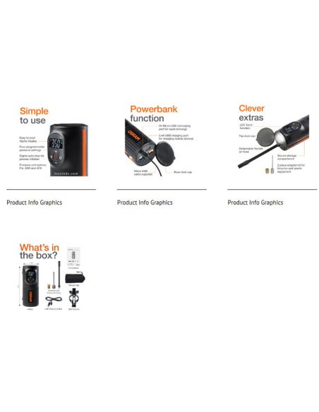 Compresor de neumaticos recargable y portatil pequeño Tyreinflate 2000 Otir2000 Osram | LeonLeds