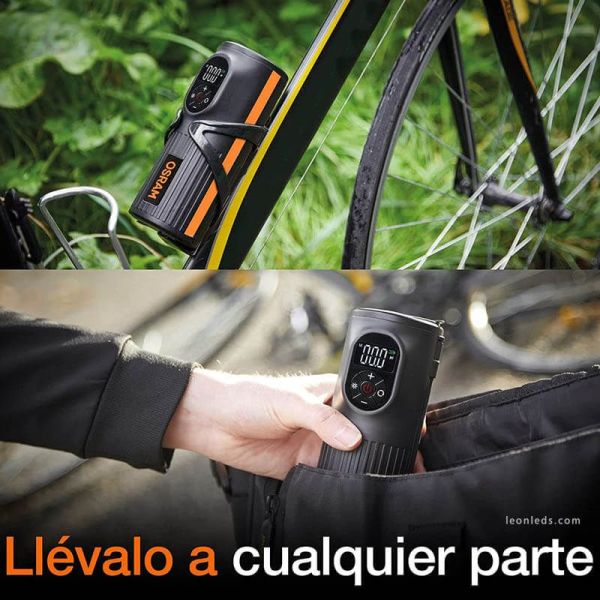 Compresor de neumaticos recargable y portatil pequeño Tyreinflate 2000 Otir2000 Osram | LeonLeds