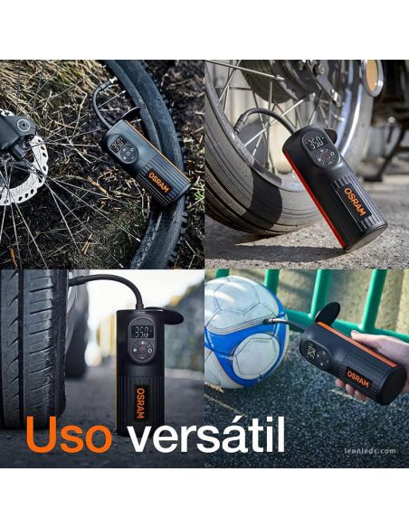 Compresor de neumaticos recargable y portatil pequeño Tyreinflate 2000 Otir2000 Osram | LeonLeds