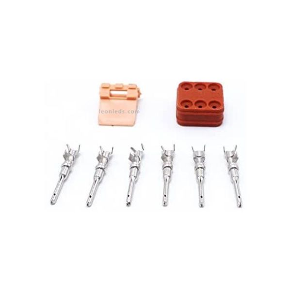 Conector 6 Pin Deutsch Macho con Faston Agropar | LeonLeds