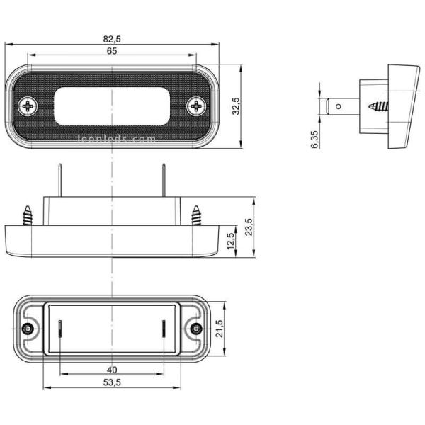 Dimensiones Luz de matricula LED Homologada FT-263 Fristom | LeonLeds