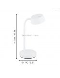 Lámpara de mesa LED moderna Cabales blanco dimensiones