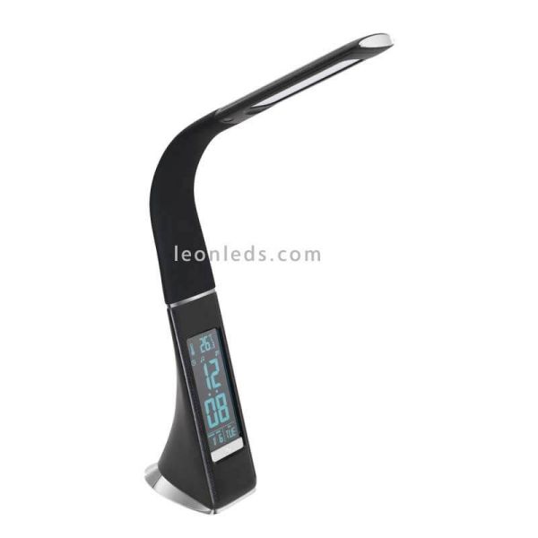 Flexo de estudio LED Cognoli negro regulable con pantalla