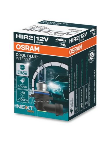Bombilla HIR2 luz efecto LED 5000K y 100% mas de luz Cool Blue Intense Next Generation Pack 1 Uns. 9012CBN | LeonLeds
