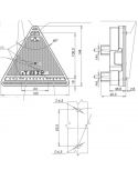 Dimensiones Triangulo LED Trasero con 5 Funciones rectangular Tulipa Blanca 12-24V | LeonLeds