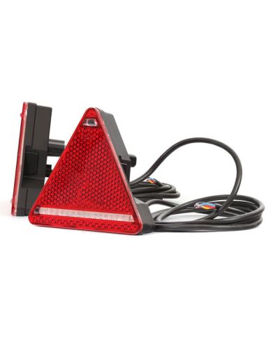 Dimensiones Triangulo LED Trasero con 5 Funciones rectangular Tulipa Blanca 12-24V | LeonLeds