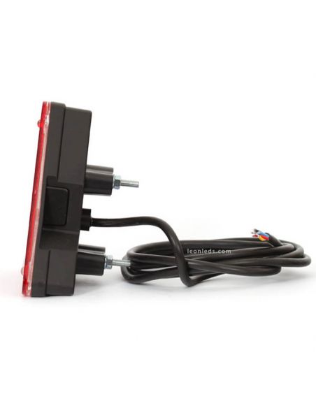 Dimensiones Triangulo LED Trasero con 5 Funciones rectangular Tulipa Blanca 12-24V | LeonLeds