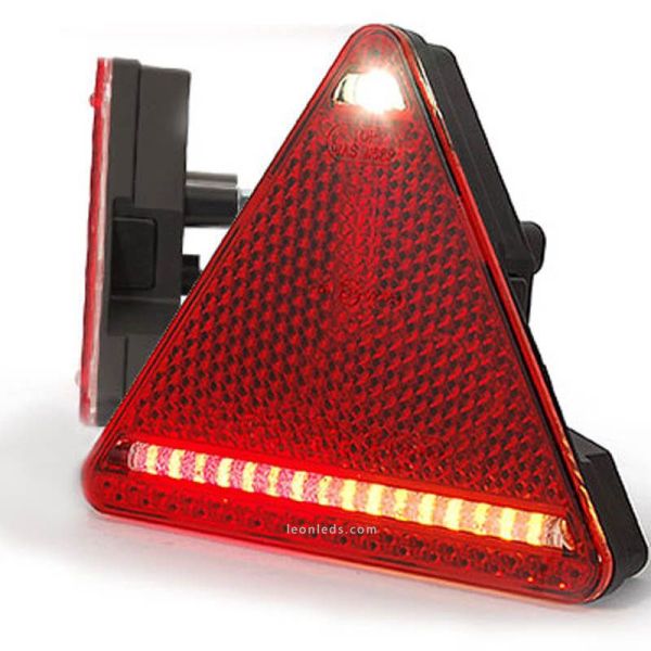 Triangulo LED Trasero con 6 Funciones rectangular Tulipa Blanca 12-24V 320 326 Was | LeonLeds