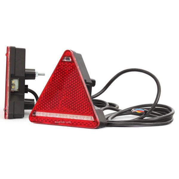 Triangulo LED Trasero con 6 Funciones rectangular Tulipa Blanca 12-24V 320 326 Was | LeonLeds