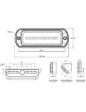 Dimensiones Lámpara LED rectangular 2.000Lm con accesorios de montaje Inclinado 45º o Superficie 1501 | LeonLeds
