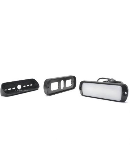 Barra LED rectangular opaca 1.800Lm con accesorios de montaje Inclinado 45º o Superficie IP69K 1501 N | LeonLeds