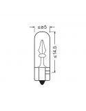 Dimensiones Bombilla W2x4.6d 12V Original 2 Unds. 2721-02B | LeonLeds