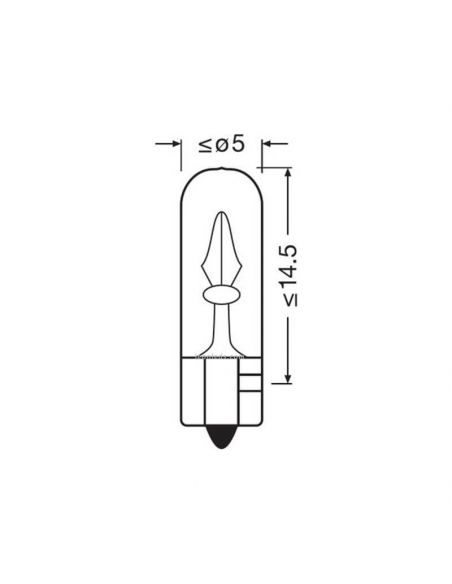 Dimensions de l'ampoule W2x4,6d 12V Original 2 unités. 2721-02B | LéonLeds
